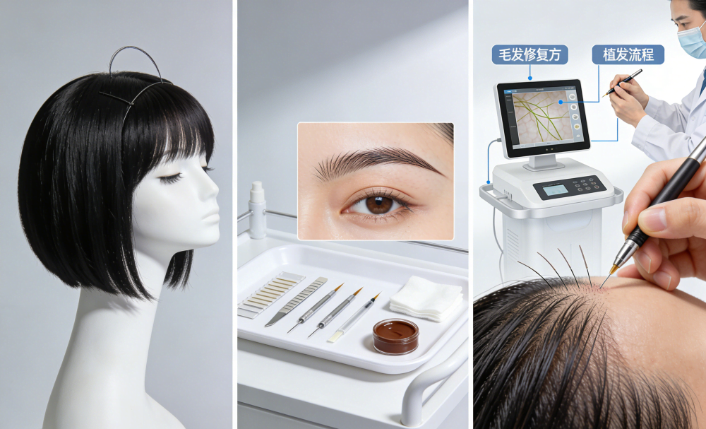 纹绣 假发 植发